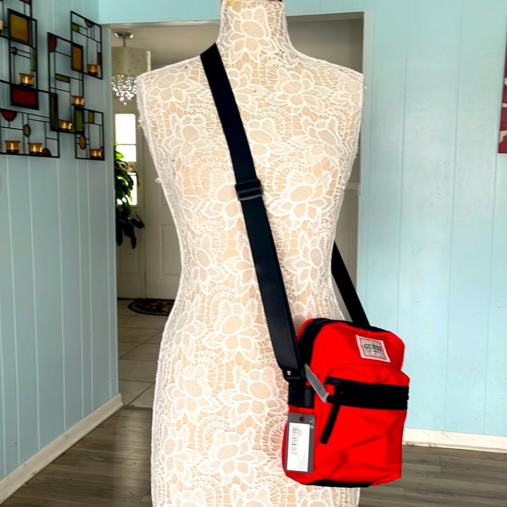 NWT Guess red unizex crossbody bag